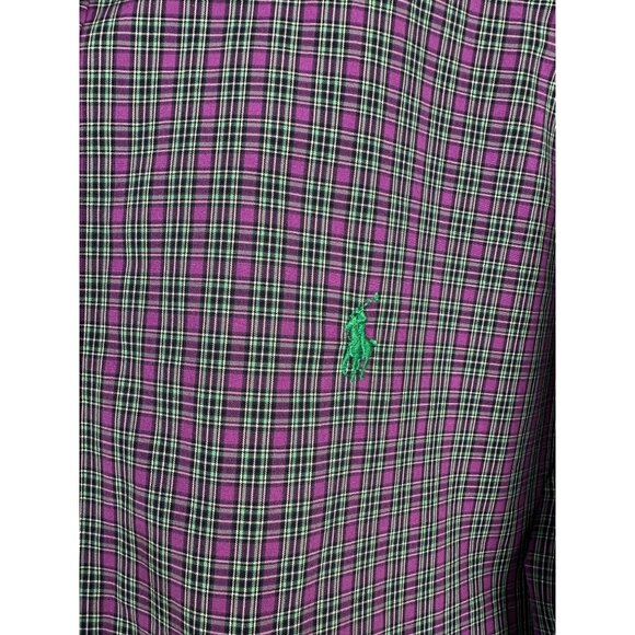 Ralph Lauren Men’s Button Down Shirt XL Purple Green Check Plaid Cotton Preppy - Picture 8 of 8
